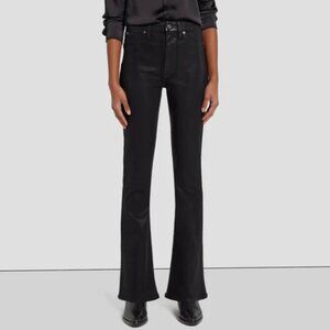 7 For All Mankind Tailorless Ultra High Rise Skinny Boot Jeans Coated Black sz30